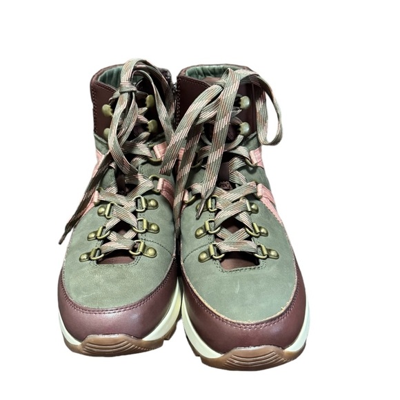 Alex Marie Thayla Maroon Olive Drab Leather / Suede Hi-Top Women Size 8.5 - Picture 3 of 6